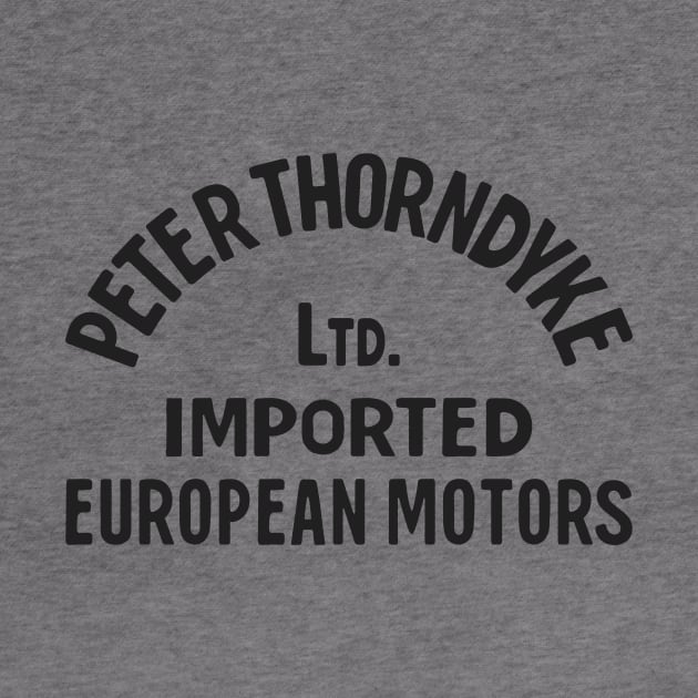 Peter Thorndyke - European Motors (Black on Yellow) by jepegdesign